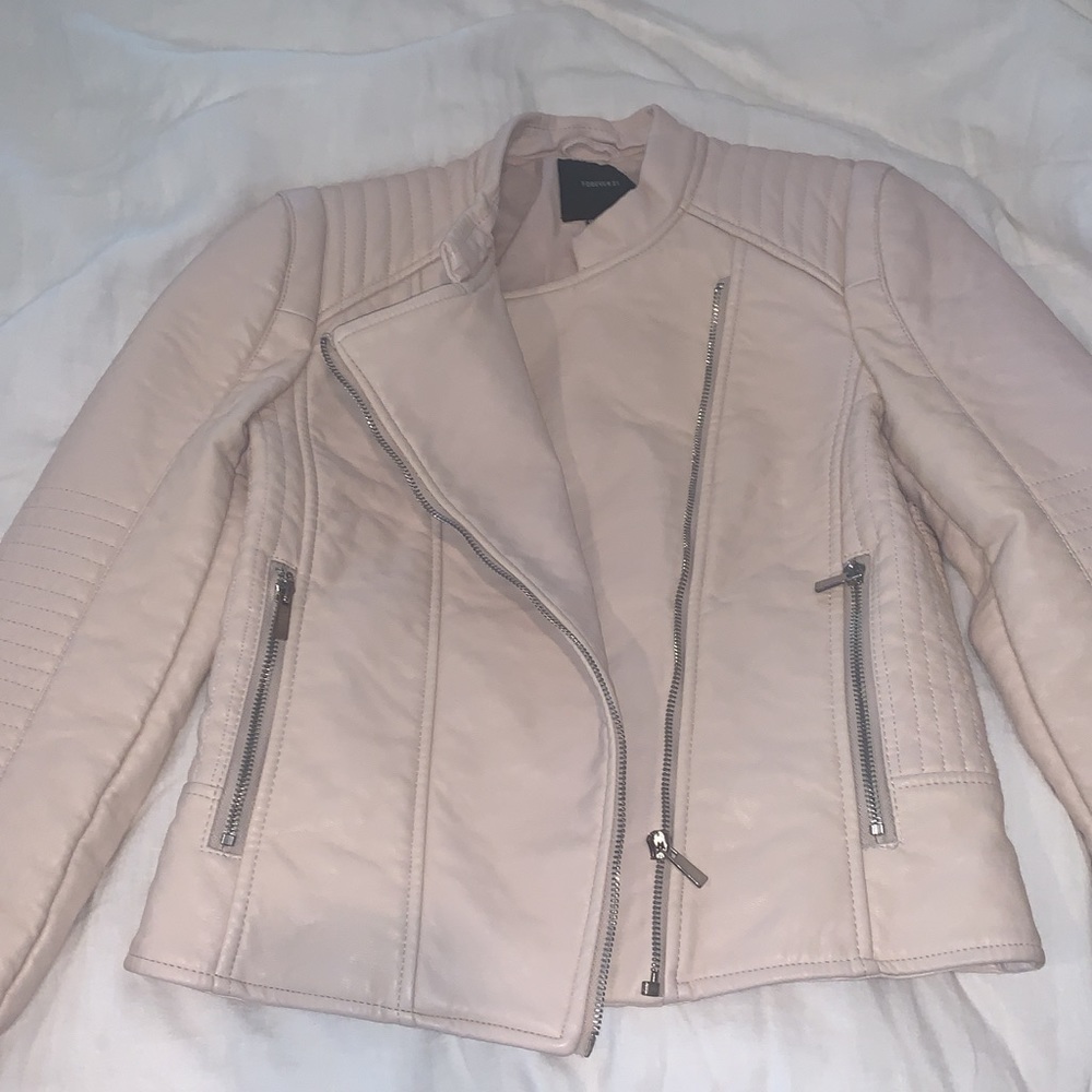 Forever 21 pink leather jacket!!